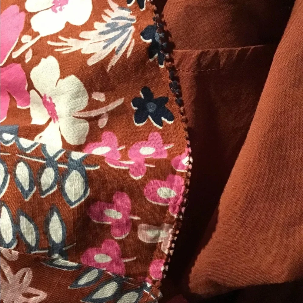 kate spade Floral Midi Dress in Pink, Brown & Blue